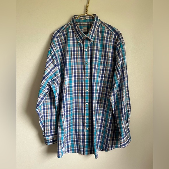 Peter Millar Long Sleeve Checked Button-Down Collar Shirt XL - Picture 1 of 5